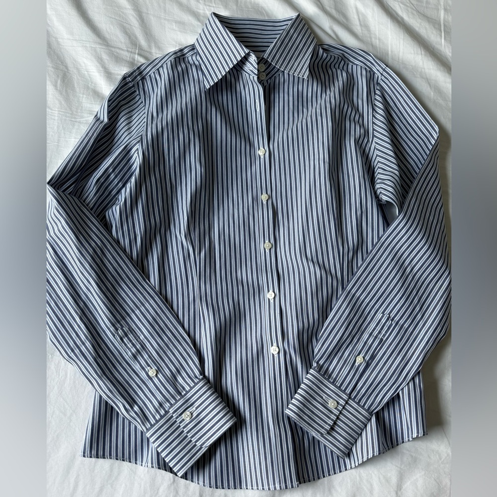 Brooks Brothers Size 8 Striped Button Down Long Sleeve Shirt